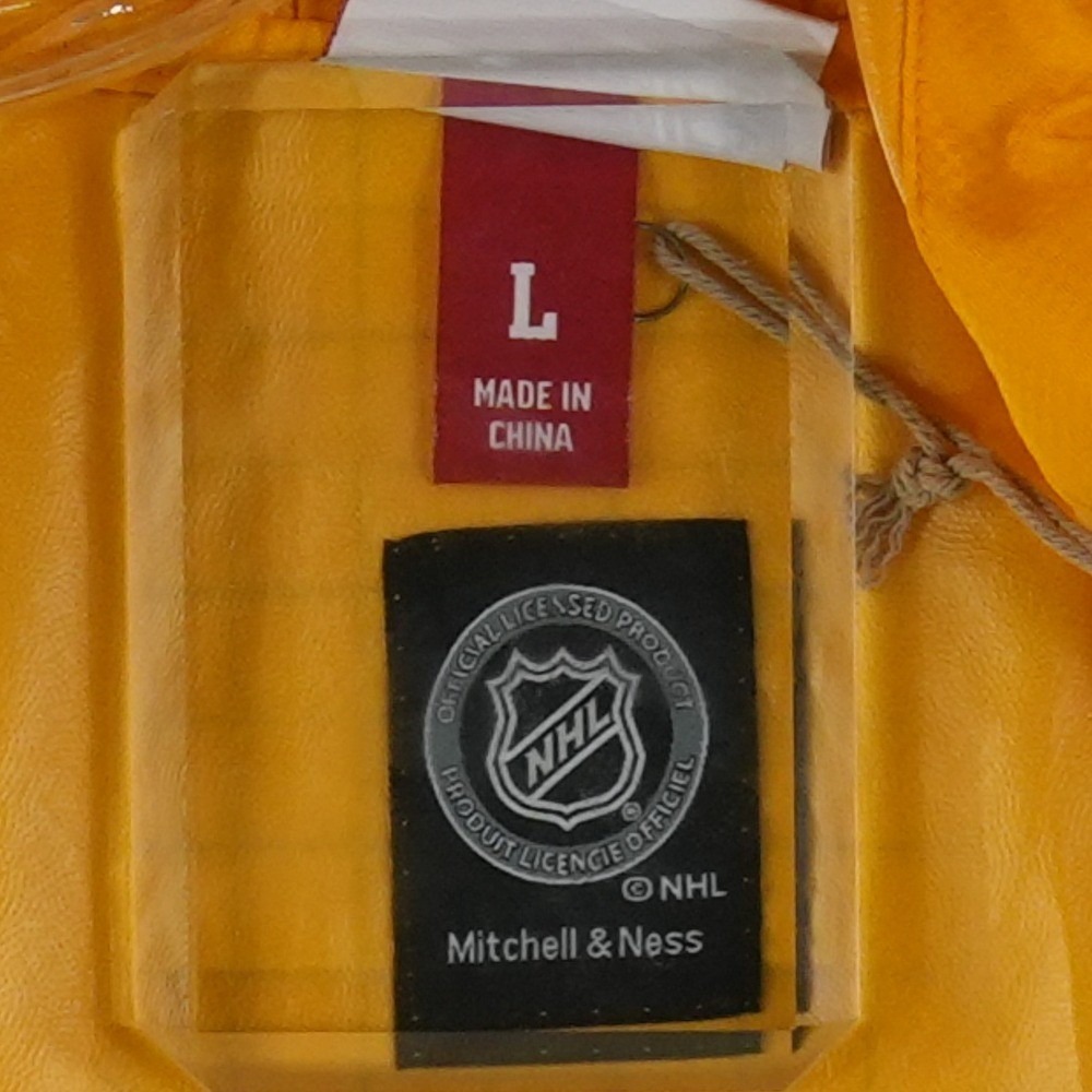 NEW Mitchell Ness Pittsburg Penguins Jacket Men's Size Large Yellow Windbreaker - Picture 7 of 10